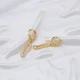 April CZ 12mm Dangle 925 Sterling Silver Earrings