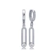 April CZ 12mm Dangle 925 Sterling Silver Earrings