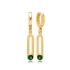 Emerald 12mm Dangle 925 Sterling Silver Earrings