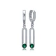 Emerald 12mm Dangle 925 Sterling Silver Earrings Emerald 12mm Dangle 925 Sterling Silver Earrings