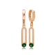 Emerald 12mm Dangle 925 Sterling Silver Earrings Emerald 12mm Dangle 925 Sterling Silver Earrings