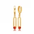 Orange Quartz 12mm Dangle 925 Sterling Silver Earrings
