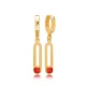 Orange Quartz 12mm Dangle 925 Sterling Silver Earrings Orange Quartz 12mm Dangle 925 Sterling Silver Earrings