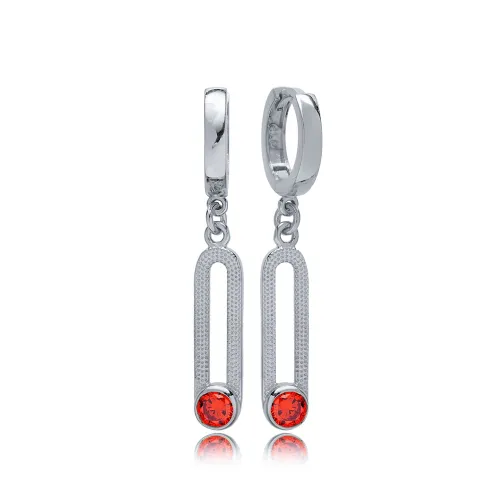 Orange Quartz 12mm Dangle 925 Sterling Silver Earrings
