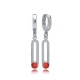 Orange Quartz 12mm Dangle 925 Sterling Silver Earrings Orange Quartz 12mm Dangle 925 Sterling Silver Earrings