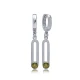 Peridot 12mm Dangle 925 Sterling Silver Earrings