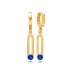 Sapphire 12mm Dangle 925 Sterling Silver Earrings