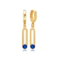 Sapphire 12mm Dangle 925 Sterling Silver Earrings