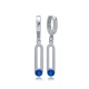 Sapphire 12mm Dangle 925 Sterling Silver Earrings