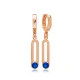 Sapphire 12mm Dangle 925 Sterling Silver Earrings