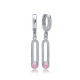 Pink Quartz 12mm Dangle 925 Sterling Silver Earrings Pink Quartz 12mm Dangle 925 Sterling Silver Earrings
