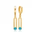 Aquamarine Blue CZ 12mm Dangle Sterling Silver Earrings