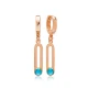 Aquamarine Blue CZ 12mm Dangle Sterling Silver Earrings Aquamarine Blue CZ 12mm Dangle Sterling Silver Earrings
