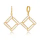 CZ Geometric Dangle 925 Sterling Silver Earrings
