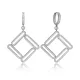 CZ Geometric Dangle 925 Sterling Silver Earrings