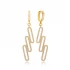 Geometric CZ Dangle 925 Sterling Silver Earrings