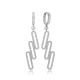 Geometric CZ Dangle 925 Sterling Silver Earrings | 925 Sterling Silver Wholesale | Sade Silver Geometric CZ Dangle 925 Sterling Silver Earrings - Sade 925 Silver Jewelry