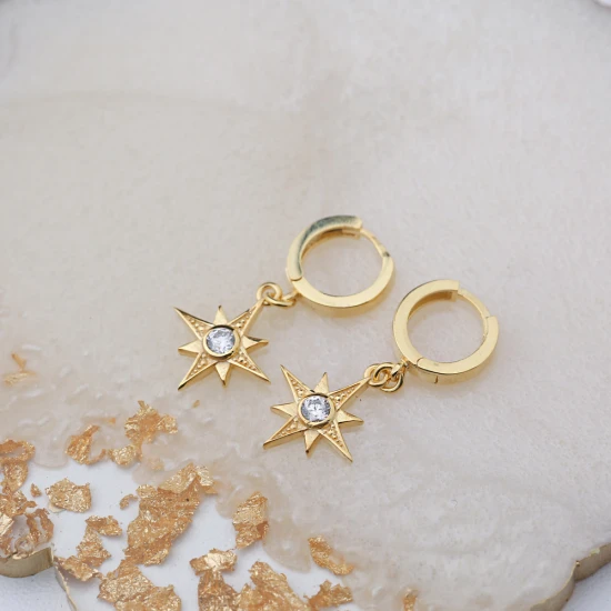 Turkish North Star Dangle 925 Sterling Silver Earrings