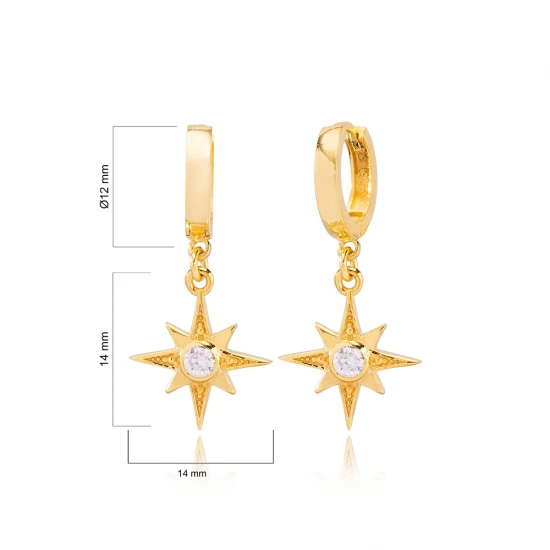 Turkish North Star Dangle 925 Sterling Silver Earrings