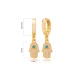 Hamsa CZ Turquoise Dangle 925 Sterling Silver Earrings | 925 Sterling Silver Wholesale | Sade Silver Hamsa CZ Turquoise Dangle 925 Sterling Silver Earrings - Sade 925 Silver Jewelry
