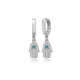 Hamsa CZ Turquoise Dangle 925 Sterling Silver Earrings | 925 Sterling Silver Wholesale | Sade Silver Hamsa CZ Turquoise Dangle 925 Sterling Silver Earrings - Sade 925 Silver Jewelry