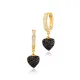 Stylish Heart Design Black Zircon Stone Ø12mm Hoop Dangle Earrings Turkish Wholesale Handmade 925 Sterling Silver Jewelry Stylish Heart Design Black Zircon Stone Ø12mm Hoop Dangle Earrings Turkish Wholesale Handmade 925 Sterling Silver Jewelry
