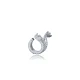 Shape Clear CZ Cartilage Single 925 Silver Earrings