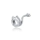 Shape Clear CZ Cartilage Single 925 Silver Earrings
