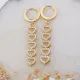 Multi Heart Charm Zircon Long Earrings Multi Heart Charm Zircon Long Earrings