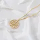 Dainty Round Zirconia Charm Pendant Necklace Turkish 925 Sterling Silver Jewelry