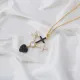 Unique Cross Design Black and White Zirconia Charm Pendant Necklace Turkish 925 Sterling Silver Jewelry Unique Cross Design Black and White Zirconia Charm Pendant Necklace Turkish 925 Sterling Silver Jewelry