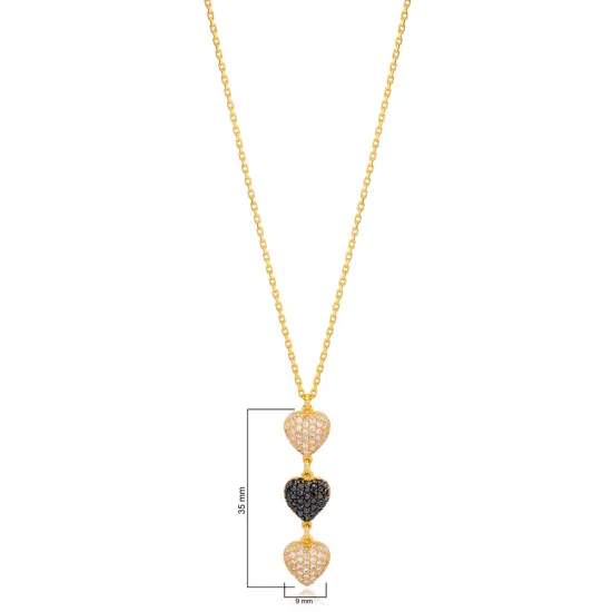 Stylish Multi Heart Charm Zircon Stone Pendant Necklace Turkish 925 Sterling Silver Jewelry Stylish Multi Heart Charm Zircon Stone Pendant Necklace Turkish 925 Sterling Silver Jewelry