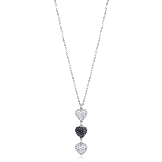 Stylish Multi Heart Charm Zircon Stone Pendant Necklace Turkish 925 Sterling Silver Jewelry Stylish Multi Heart Charm Zircon Stone Pendant Necklace Turkish 925 Sterling Silver Jewelry
