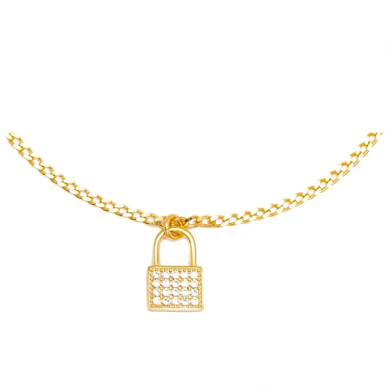 New Padlock Gourmet Chain 925 Sterling Silver Anklet | 925 Sterling Silver Wholesale | Sade Silver New Padlock Gourmet Chain 925 Sterling Silver Anklet - Sade 925 Silver Jewelry