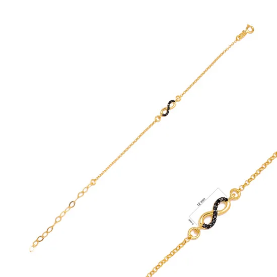 New Fashion Infinity Black Zircon Charm Bracelet Handmade Wholesale Turkish 925 Sterling Silver Jewelry New Fashion Infinity Black Zircon Charm Bracelet Handmade Wholesale Turkish 925 Sterling Silver Jewelry