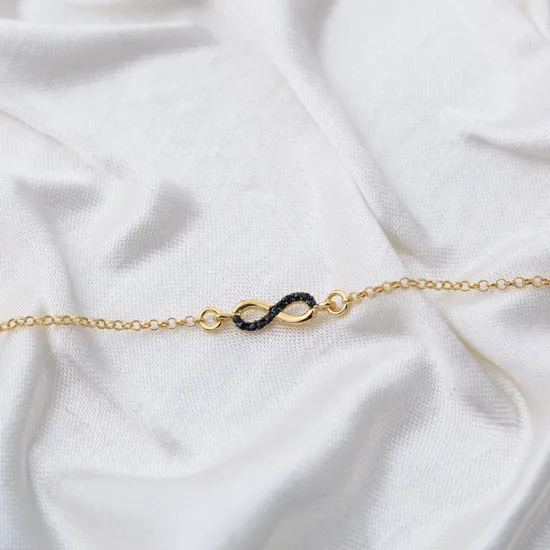 New Fashion Infinity Black Zircon Charm Bracelet Handmade Wholesale Turkish 925 Sterling Silver Jewelry New Fashion Infinity Black Zircon Charm Bracelet Handmade Wholesale Turkish 925 Sterling Silver Jewelry
