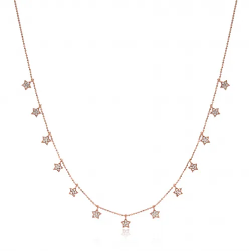 CZ Star Shape Shaker 925 Sterling Silver Necklace