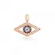 Sapphire And CZ Evil Eye 925 Sterling Silver Pendant Sapphire And CZ Evil Eye 925 Sterling Silver Pendant