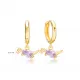 Dinosaur Animal Amethyst Dangle 925 Silver Earrings