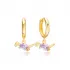 Dinosaur Animal Amethyst Dangle 925 Silver Earrings
