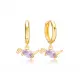 Dinosaur Animal Amethyst Dangle 925 Silver Earrings