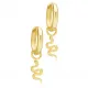 Plain Snake 12mm Dangle 925 Sterling Silver Earrings