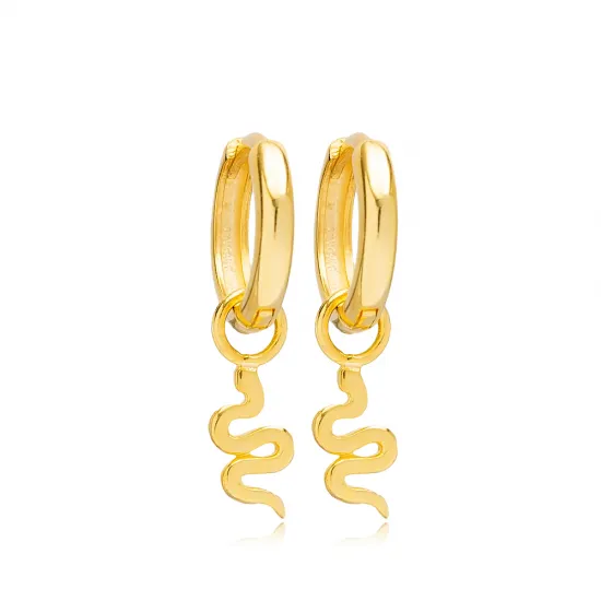 Plain Snake 12mm Dangle 925 Sterling Silver Earrings