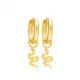 Plain Snake 12mm Dangle 925 Sterling Silver Earrings