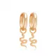 Plain Snake 12mm Dangle 925 Sterling Silver Earrings
