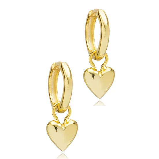 Trendy Heart Shape 12mm Hoop Dangle Earrings Handmade Turkish Wholesale 925 Sterling Silver Jewelry Trendy Heart Shape 12mm Hoop Dangle Earrings Handmade Turkish Wholesale 925 Sterling Silver Jewelry