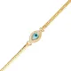 New Evil Eye Curb Chain 925 Sterling Silver Bracelet | 925 Sterling Silver Wholesale | Sade Silver New Evil Eye Curb Chain 925 Sterling Silver Bracelet - Sade 925 Silver Jewelry