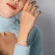 Trendy Four Clover Design Mother of Pearl Stone Charm Bracelet Handmade Wholesale Turkish 925 Sterling Silver Jewelry