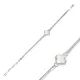 Trendy Four Clover Design Mother of Pearl Stone Charm Bracelet Handmade Wholesale Turkish 925 Sterling Silver Jewelry