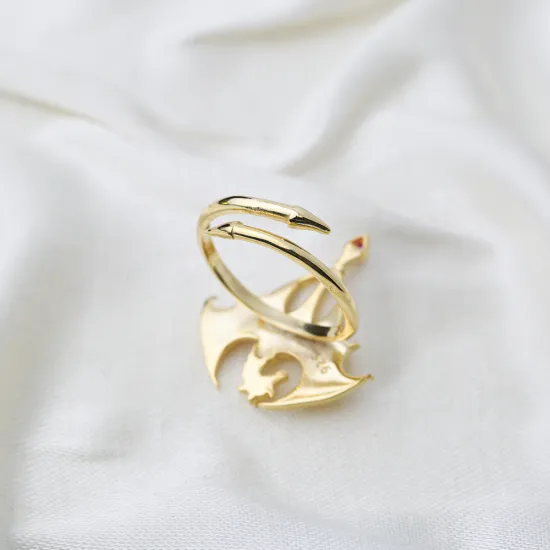 Attractive Dragon Ruby Adjustable Sterling Silver Ring